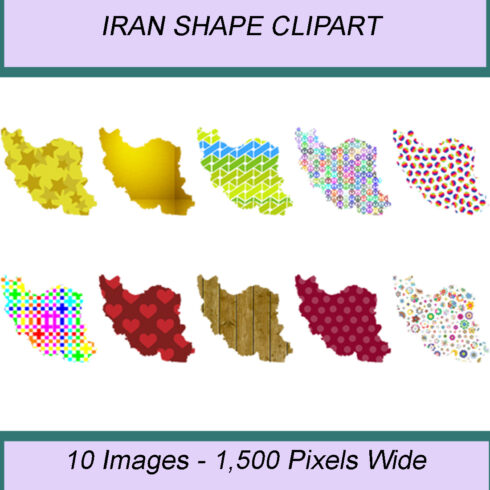 IRAN SHAPE CLIPART ICONS cover image.