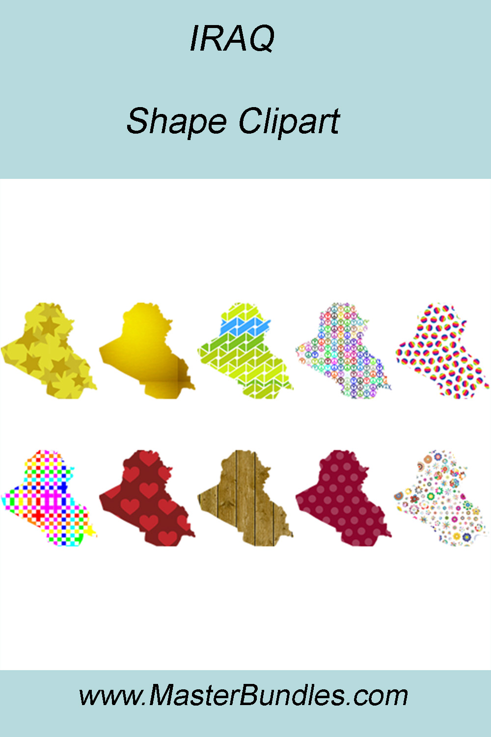 IRAQ SHAPE CLIPART ICONS pinterest preview image.