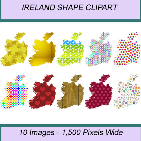 IRELAND SHAPE CLIPART ICONS cover image.
