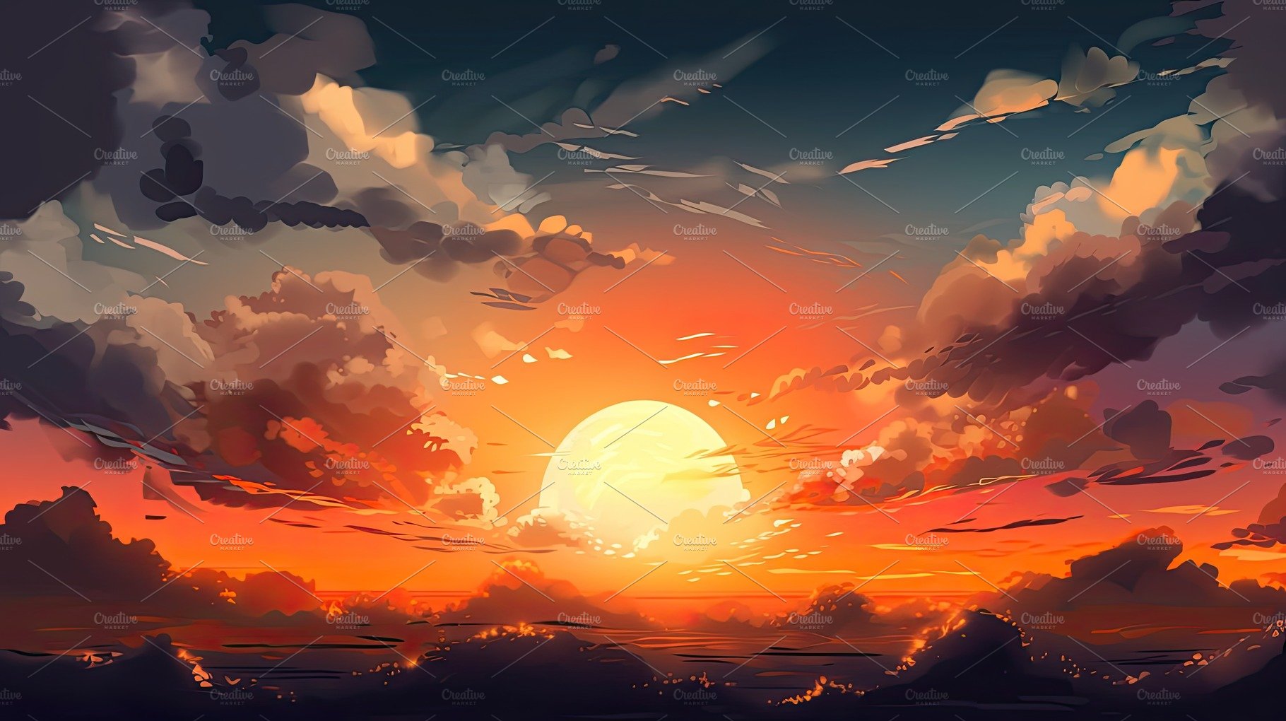 sunrise sky painting