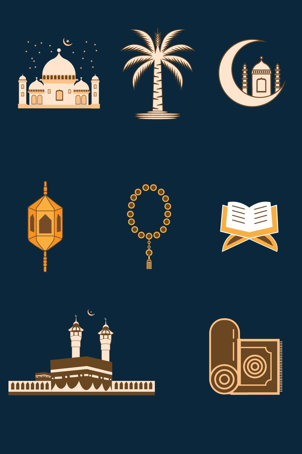 Islamic Icon Pack pinterest preview image.
