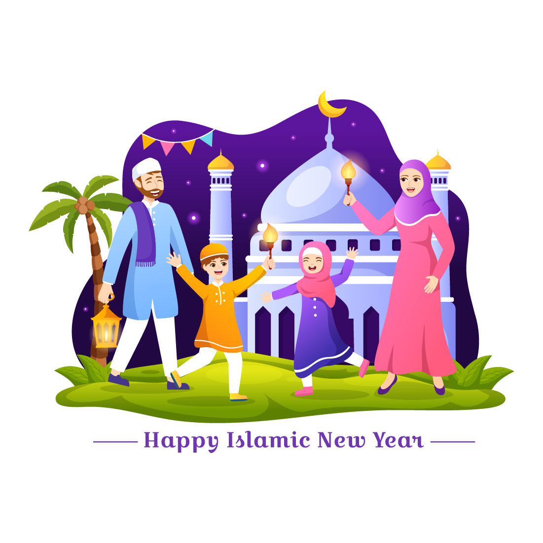 16 Happy Islamic New Year Illustration preview image.