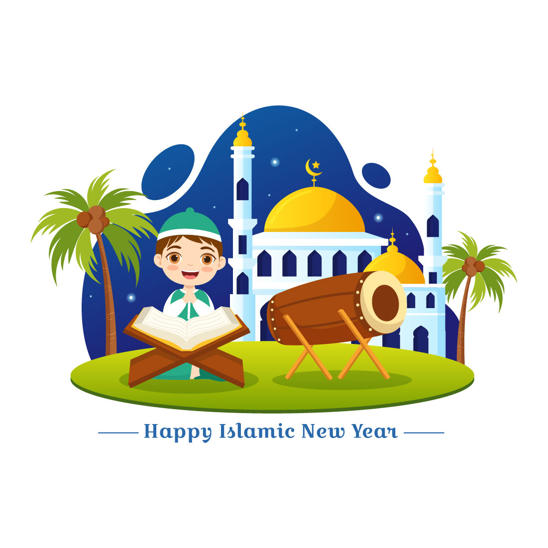 21 Happy Islamic New Year Illustration preview image.