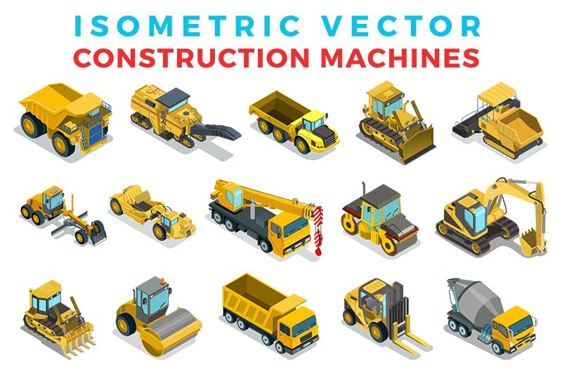 Vector Construction Isometric Flat cover image.