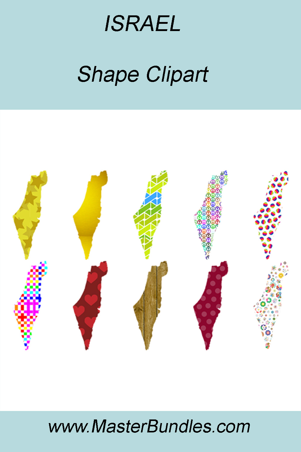 ISRAEL SHAPE CLIPART ICONS pinterest preview image.
