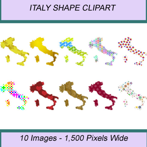 ITALY SHAPE CLIPART ICONS cover image.
