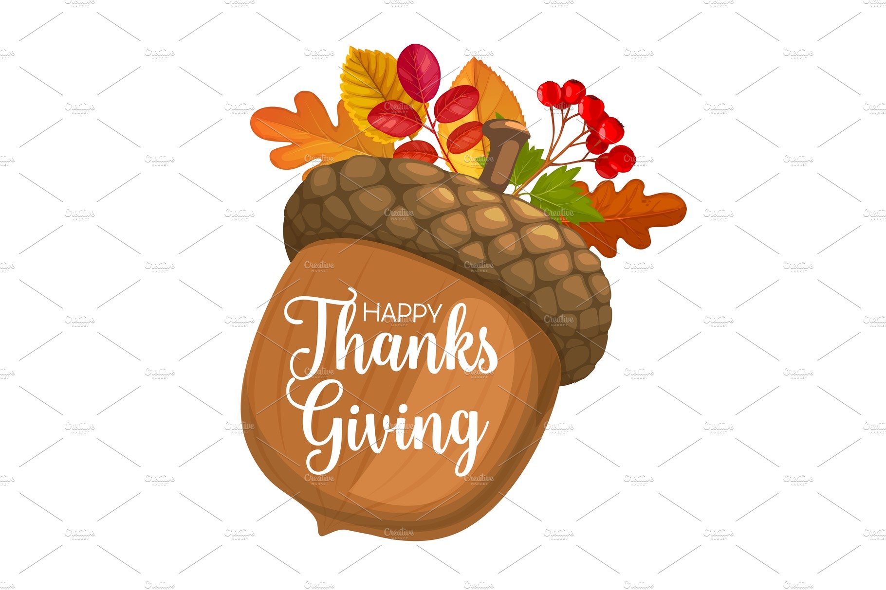 Thanksgiving poster with acorn cover image.