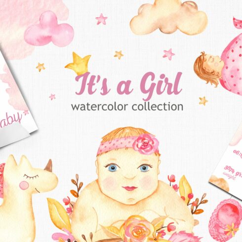 It’s a girl Watercolor collection cover image.