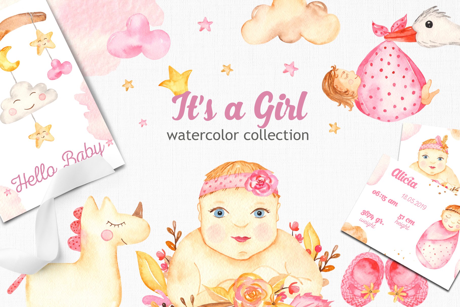 It’s a girl Watercolor collection cover image.