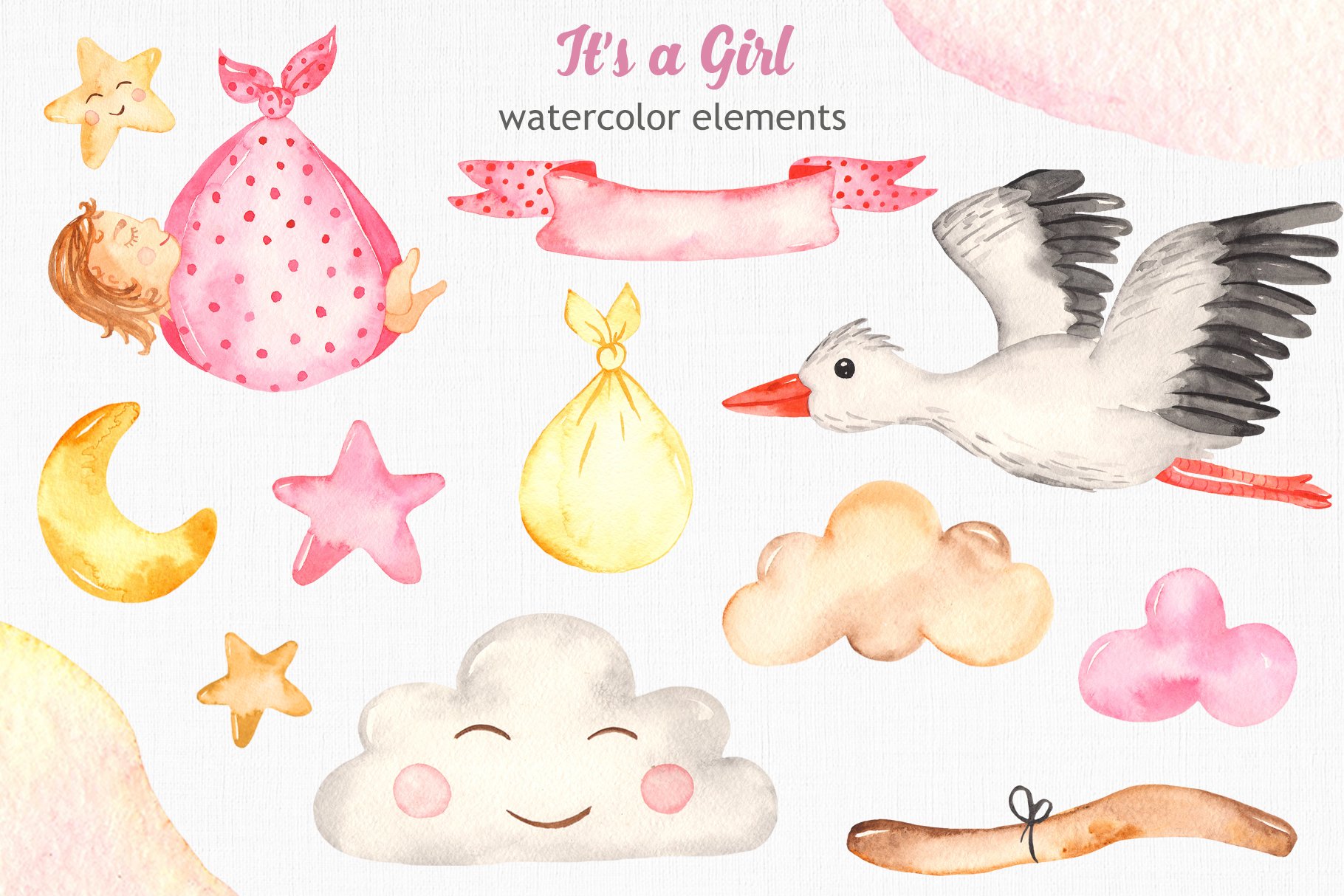 It’s a girl Watercolor collection preview image.