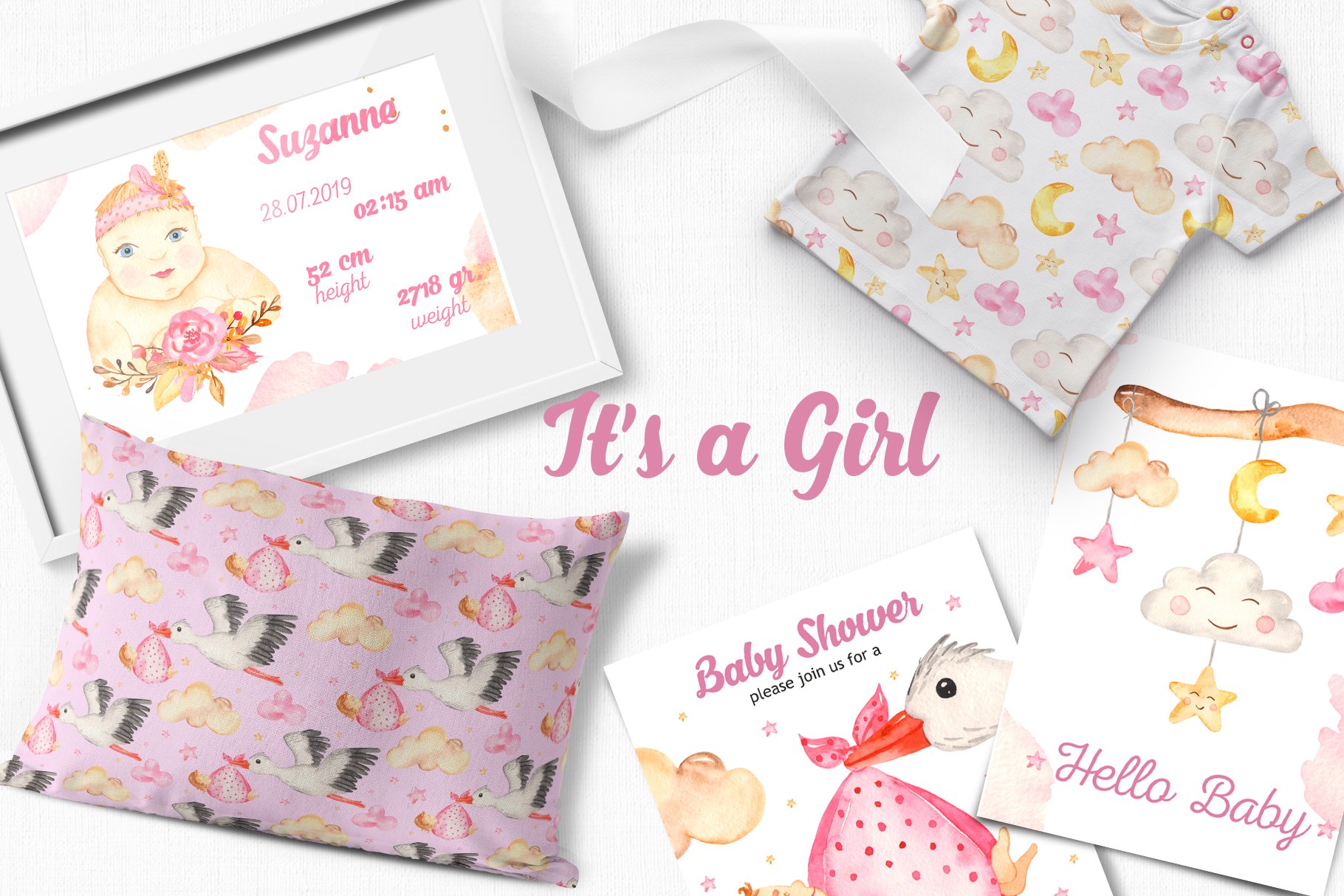 its a girl watercolor collection set 243