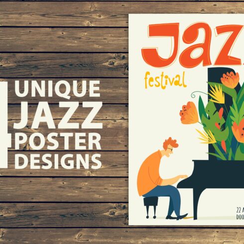 4 Unique Jazz Poster Designs cover image.