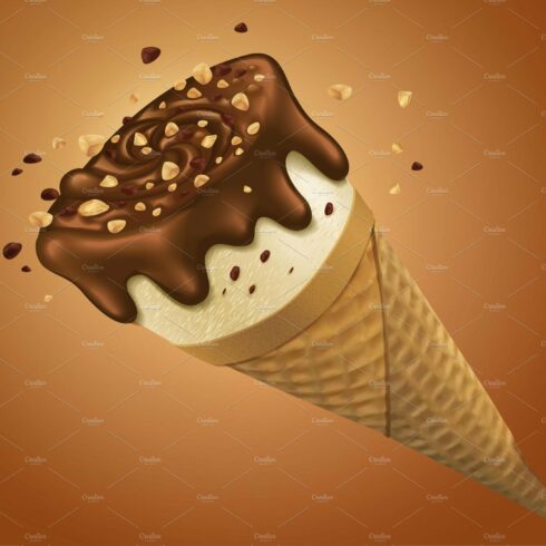 Chocolate ice cream cone cover image.