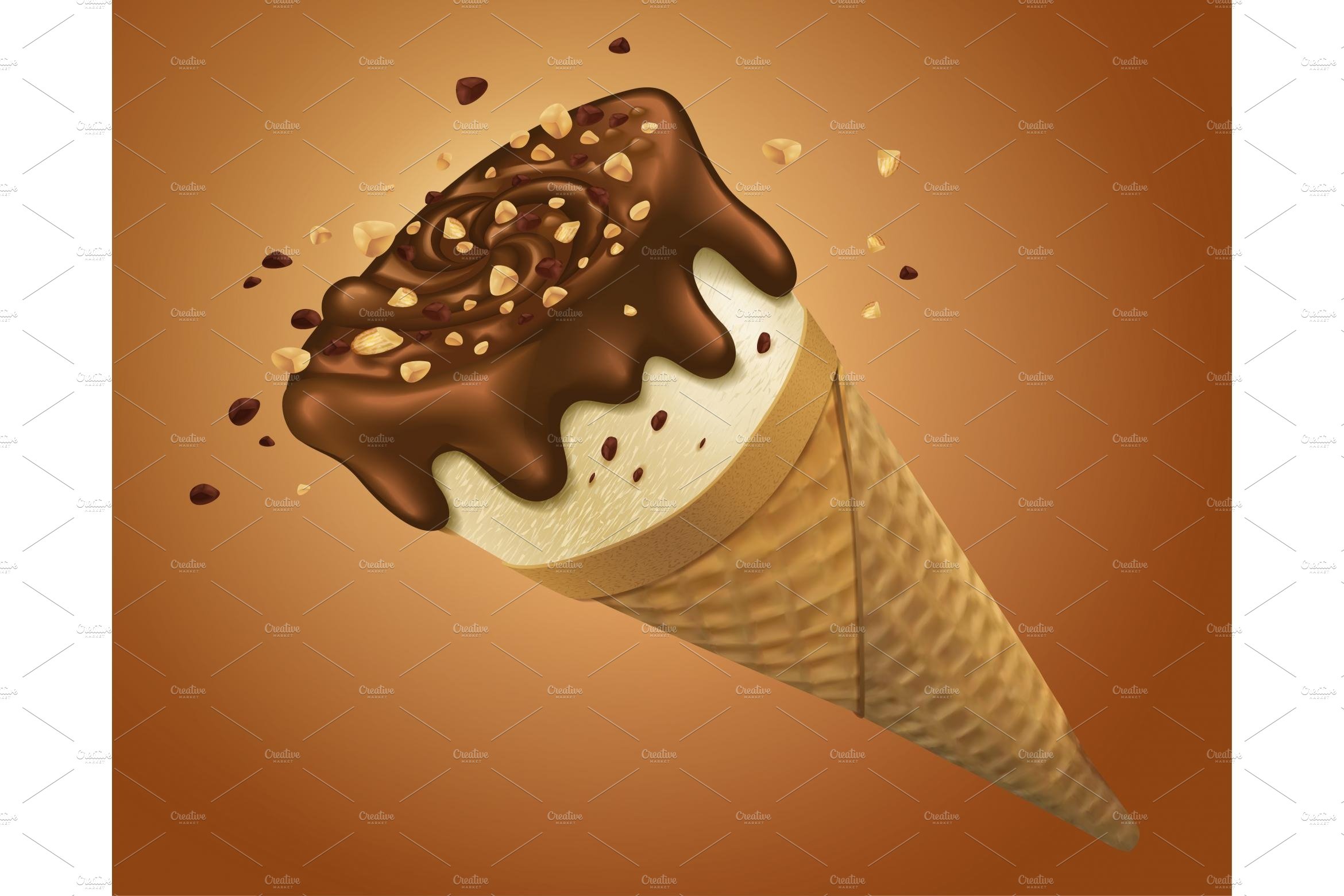 Chocolate ice cream cone cover image.