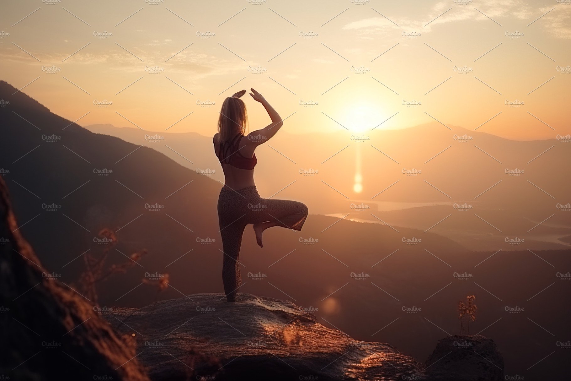Yoga lotus pose black silhouette on sunset background. Woman character  meditating in nature during sunrise, dawn. Stock Vector | Adobe Stock