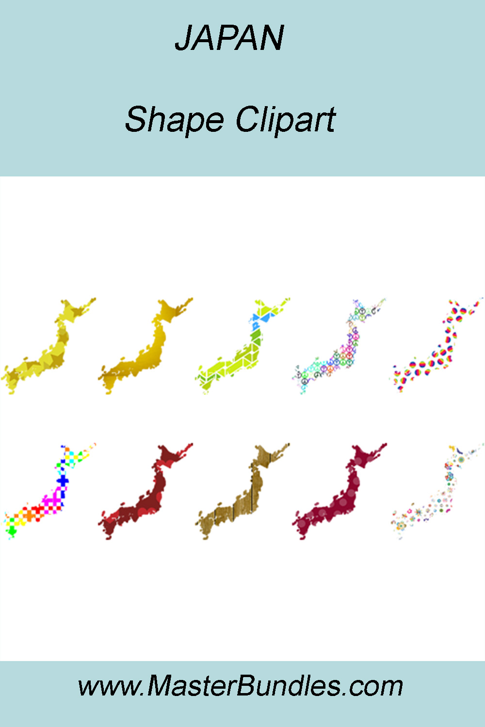 JAPAN SHAPE CLIPART ICONS pinterest preview image.