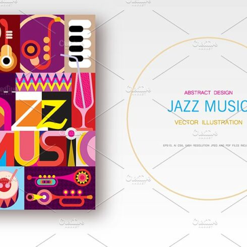 Jazz Music vector poster design cover image.