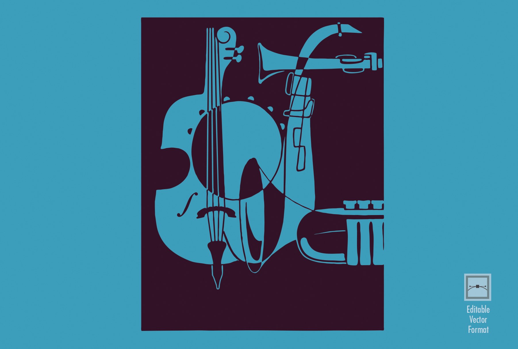 Mid-Century Jazz Art (vector) cover image.