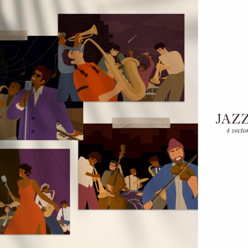 Musicians playing jazz in band set cover image.