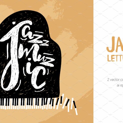 Jazz music lettering cover image.