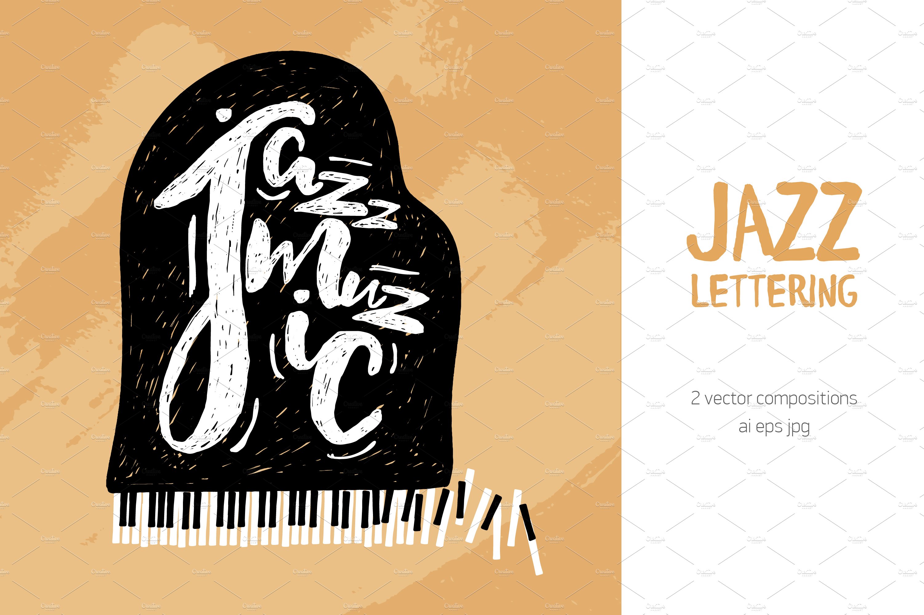 Jazz music lettering cover image.