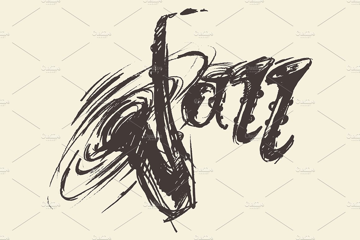 Sketch of a concept Jazz sign cover image.