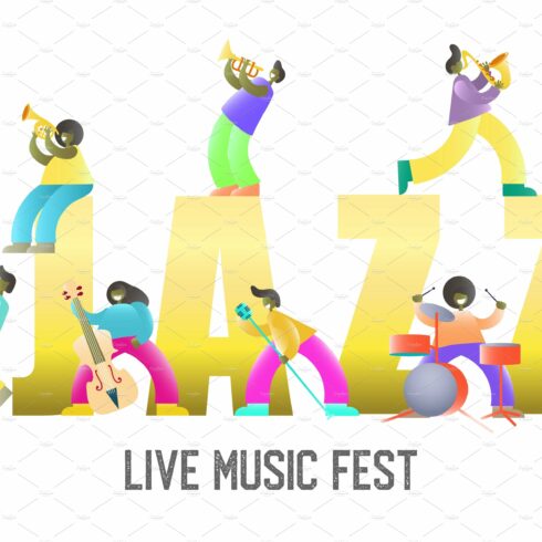 Live music fest vector poster banner cover image.