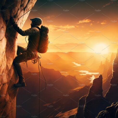 Man climbs up mountain cover image.