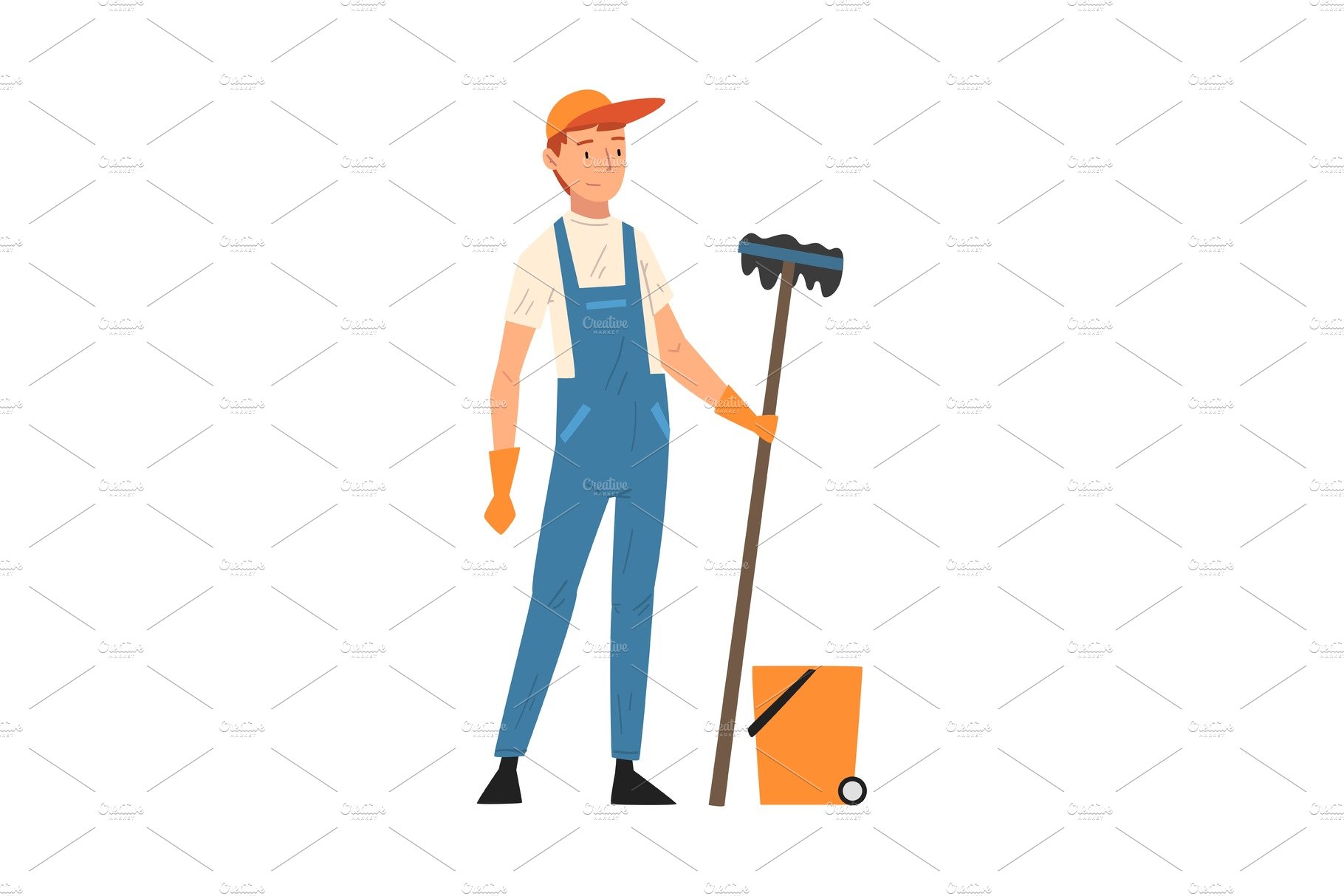 Professional Cleaning Man Standing cover image.