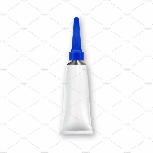 Glossy Metal Tube With Blue Lid For cover image.