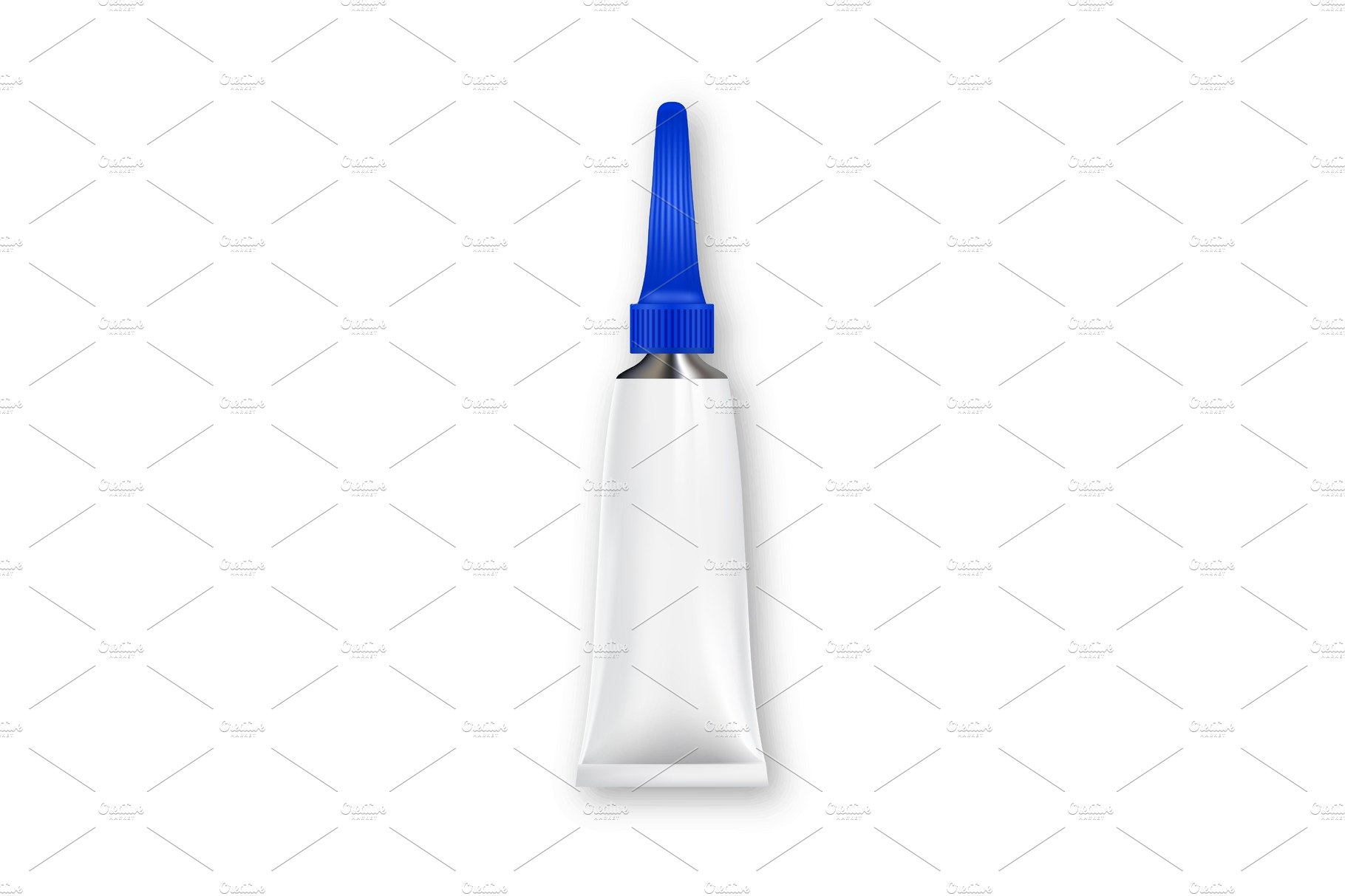 Glossy Metal Tube With Blue Lid For cover image.