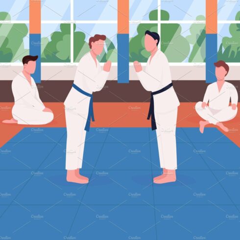 Martial arts training illustration cover image.