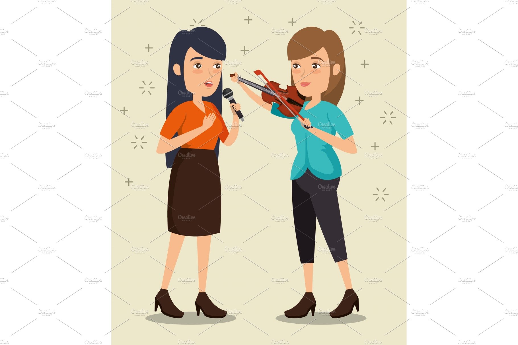 musician couple in concert cover image.