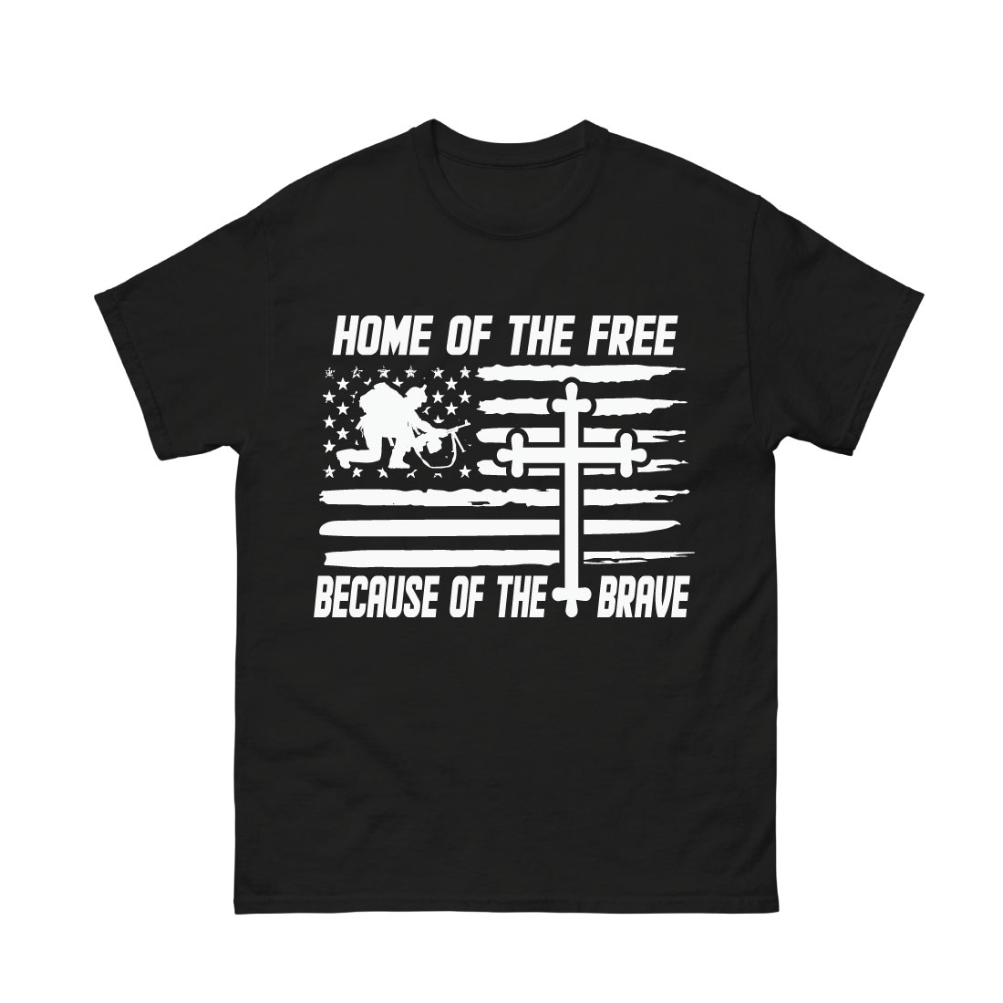 Proudly Wear Your Patriotism with 'Home of the Free Because of the Brave' T-Shirt Designs preview image.