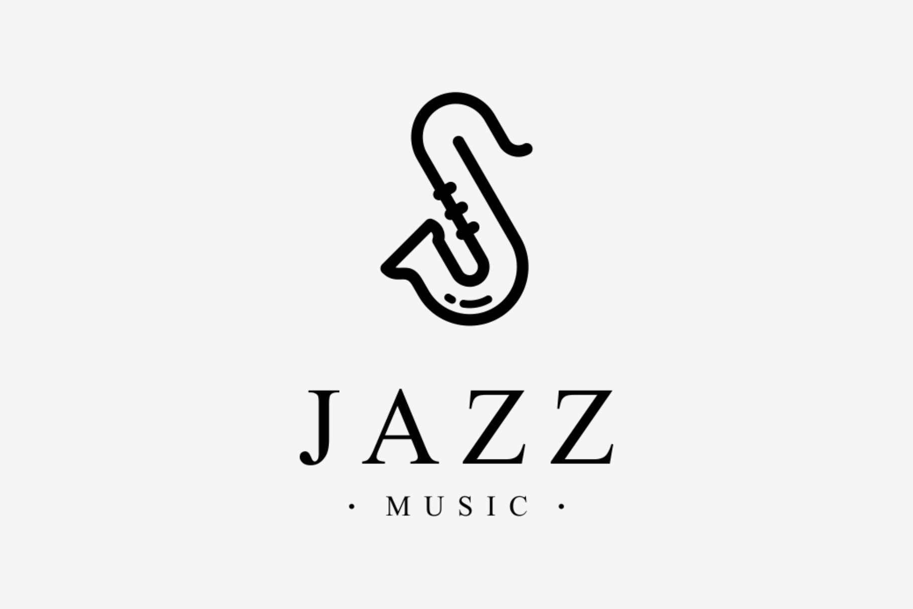 Letter J Saxophone Jazz Music Logo cover image.