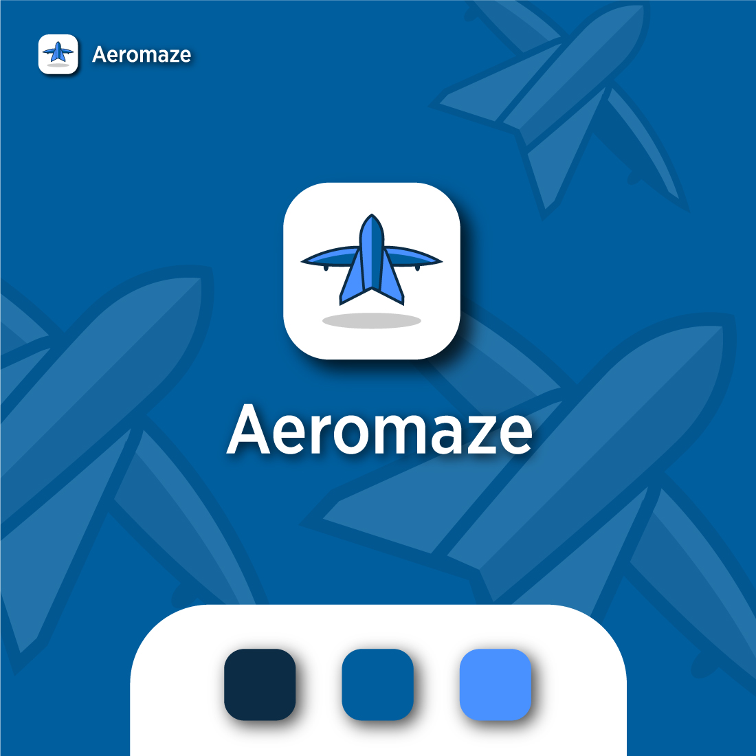 Aeromaze Logo design, creative, minimal, colorful preview image.