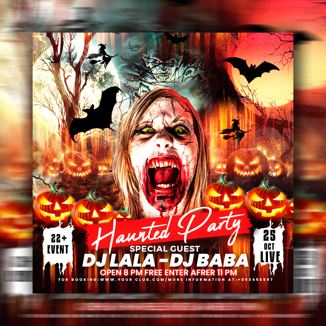 Halloween social media template cover image.