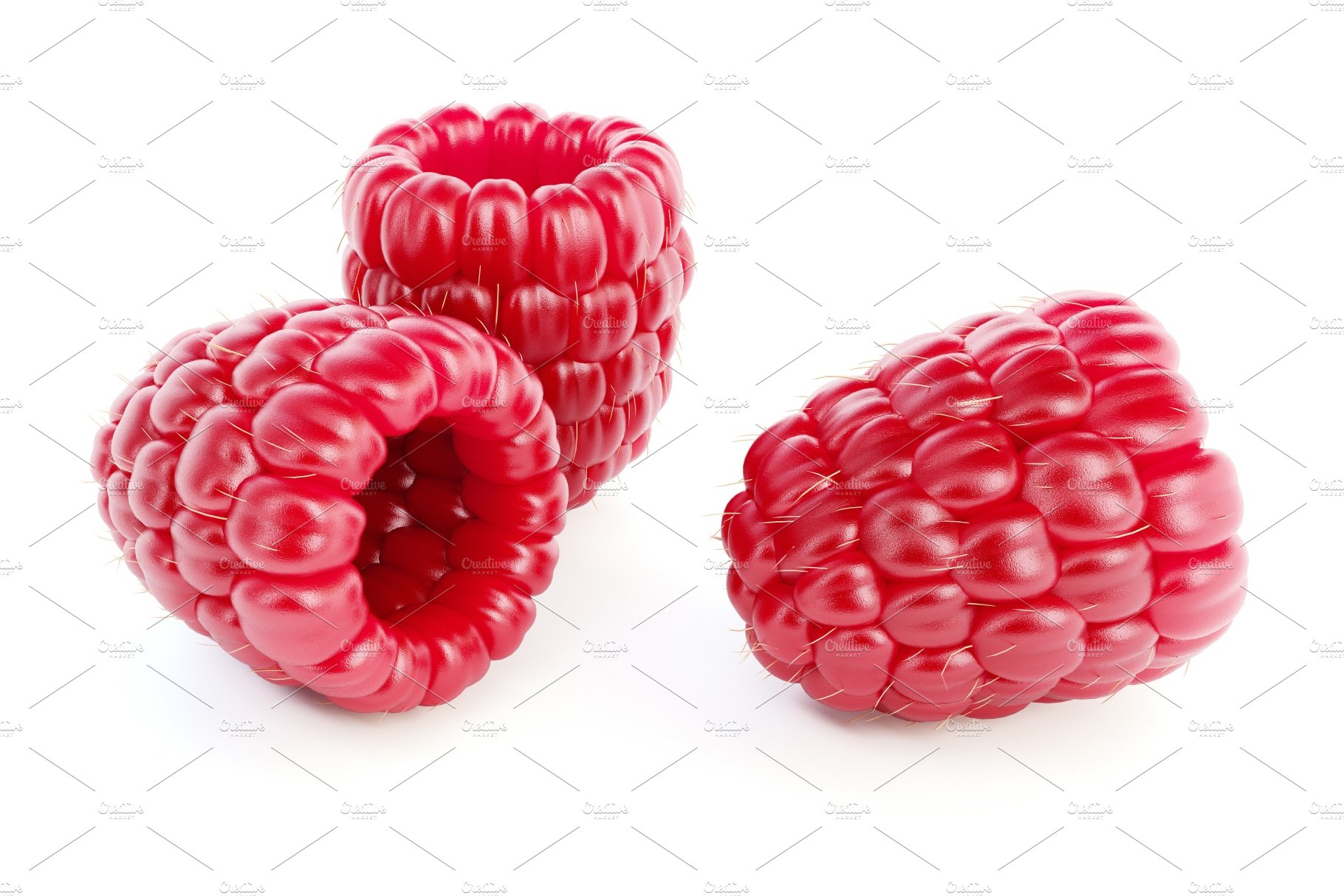 Ripe raspberry berries raster cover image.
