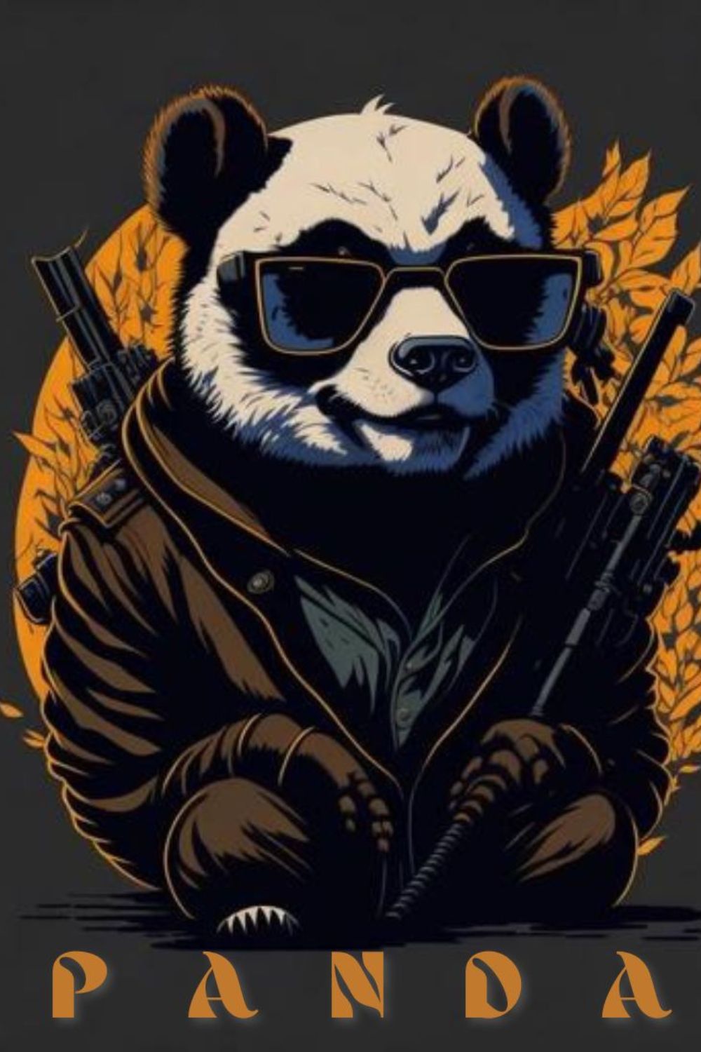Fighter Panda T-Shirt design pinterest preview image.