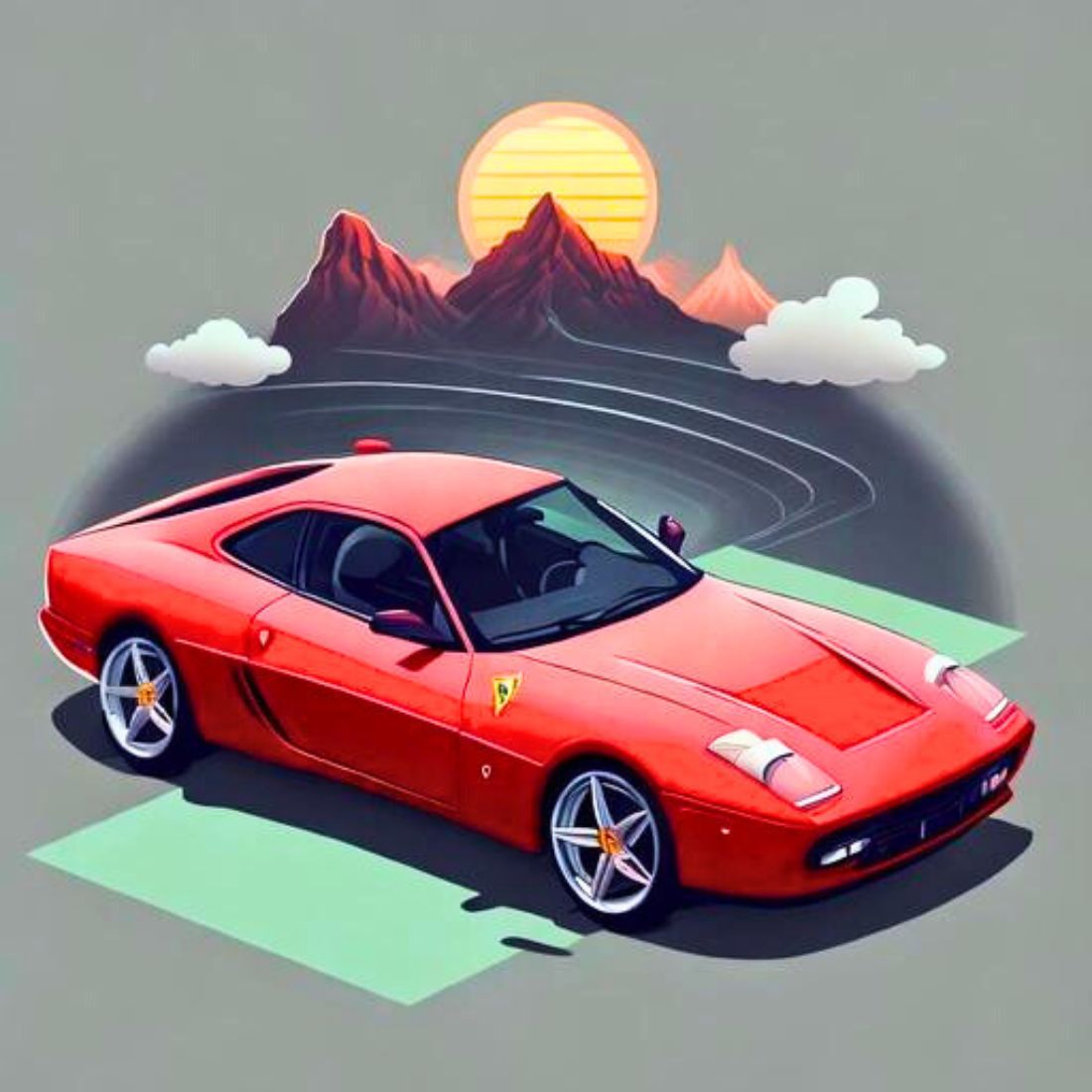 T-Shirt Ferrari design high detailed preview image.