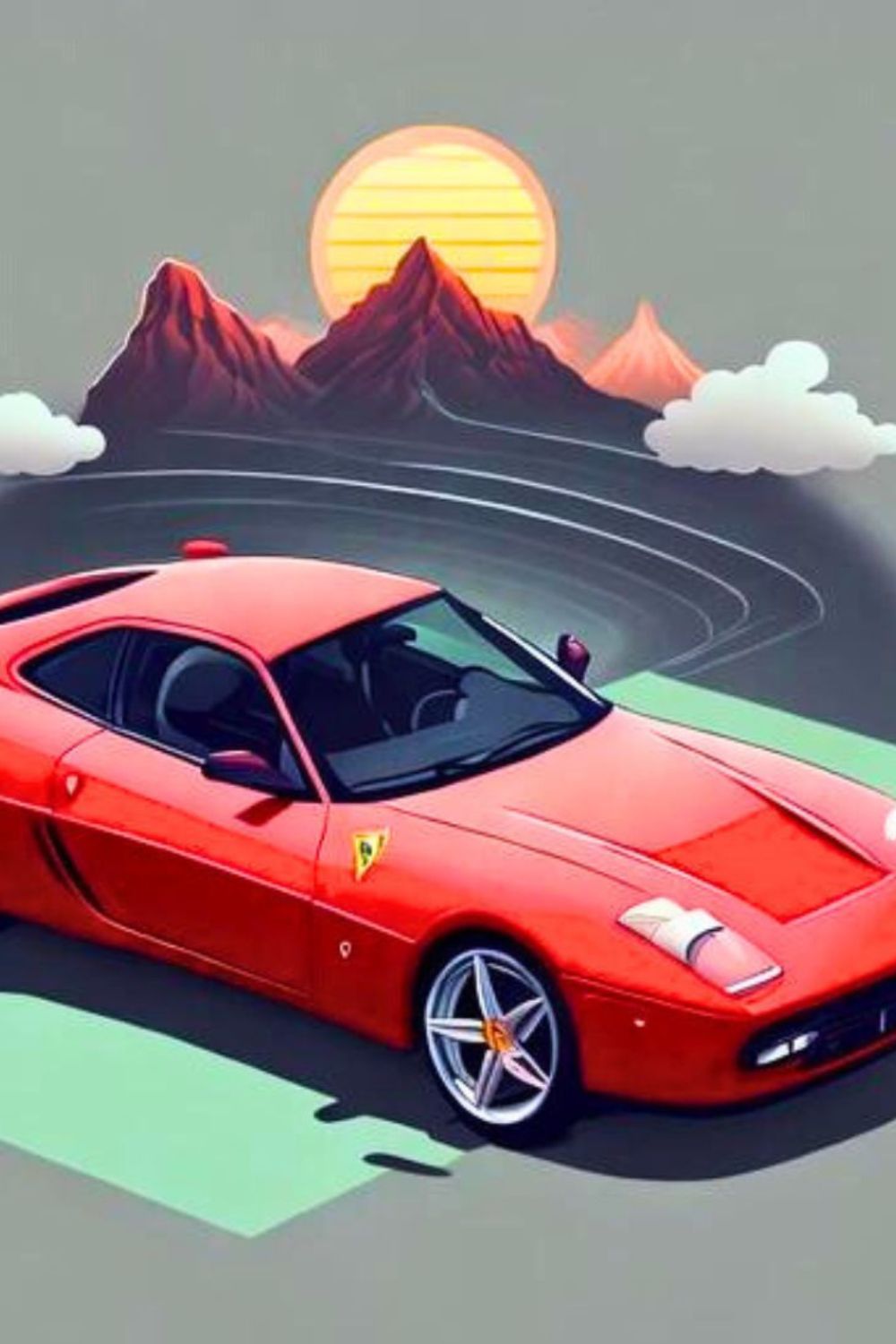 T-Shirt Ferrari design high detailed pinterest preview image.