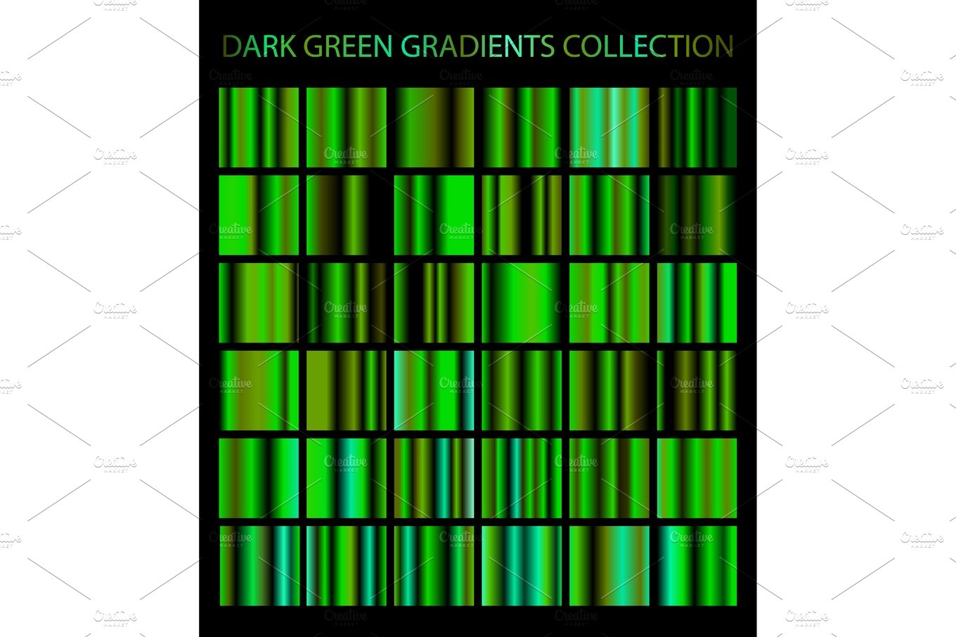 Dark green gradients collection. cover image.