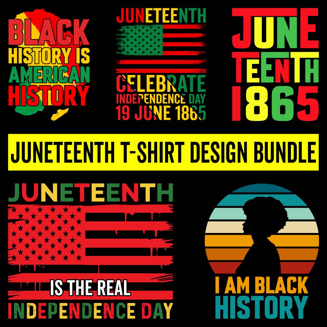 Juneteenth Best selling T-Shirt Design Bundle preview image.