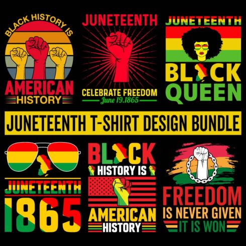 Juneteenth Best selling T-Shirt Design Bundle cover image.