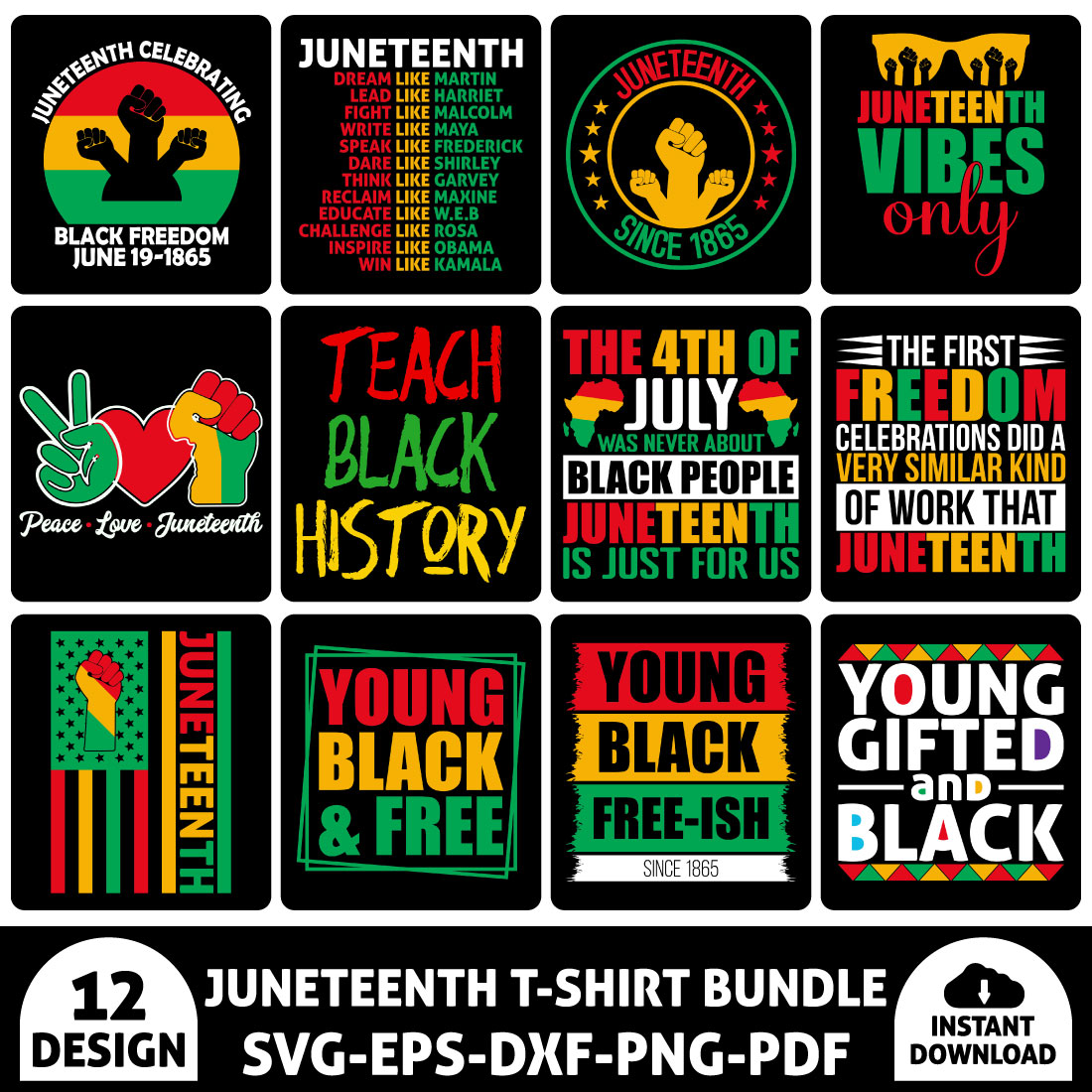 Juneteenth T-Shirt Bundle Vol 1 preview image.
