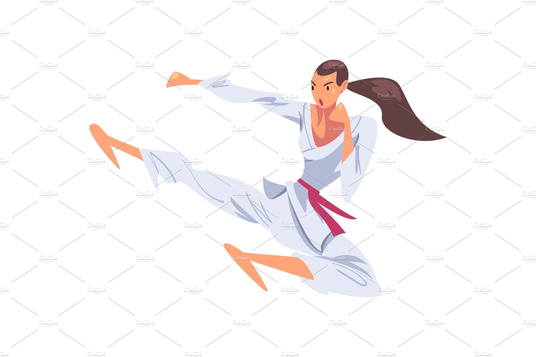 Girl Karateka Jumping Side Kick cover image.