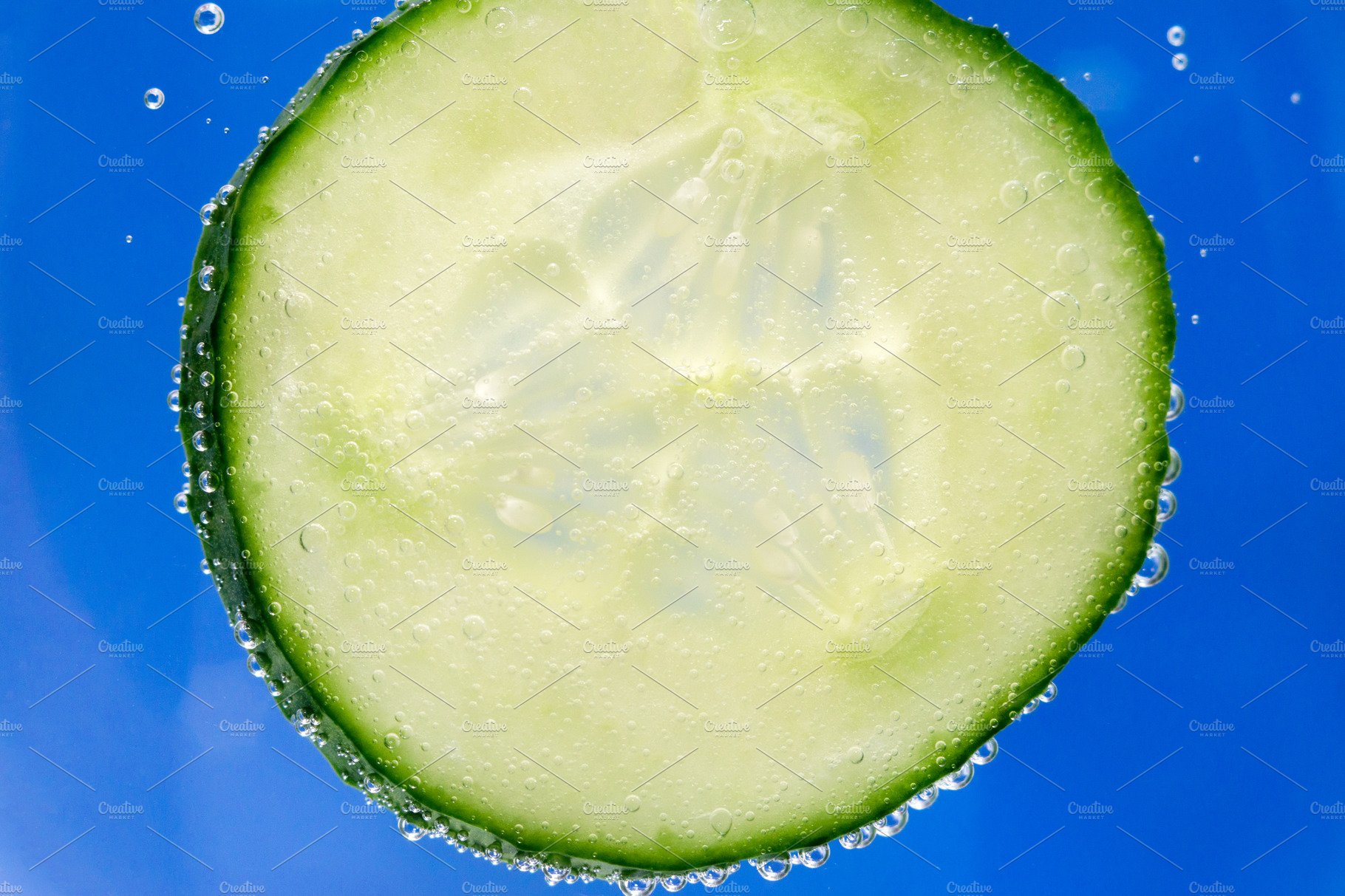 cucumber small bubbles from soda and cover image.