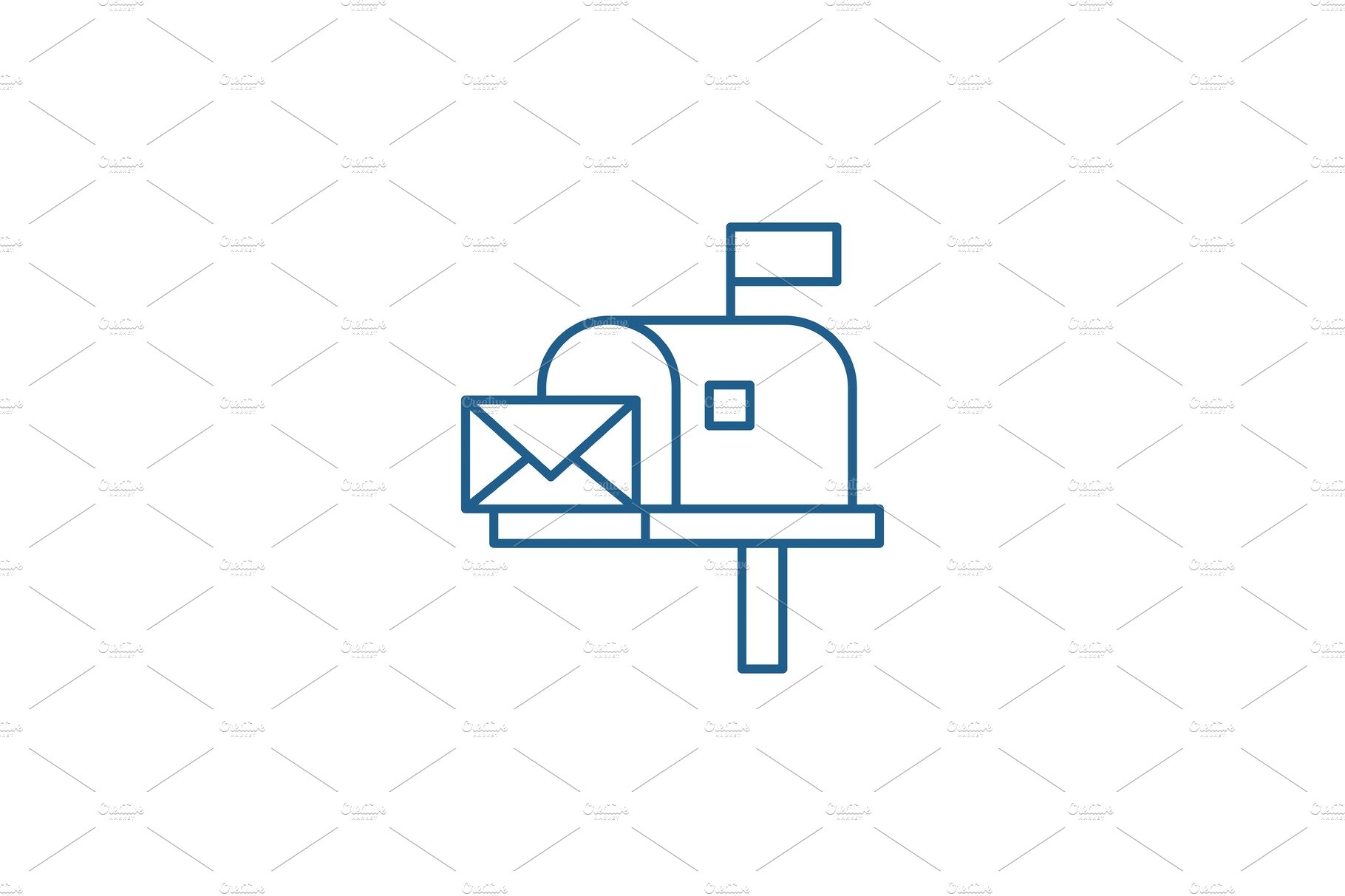 Mailbox line icon concept. Mailbox cover image.