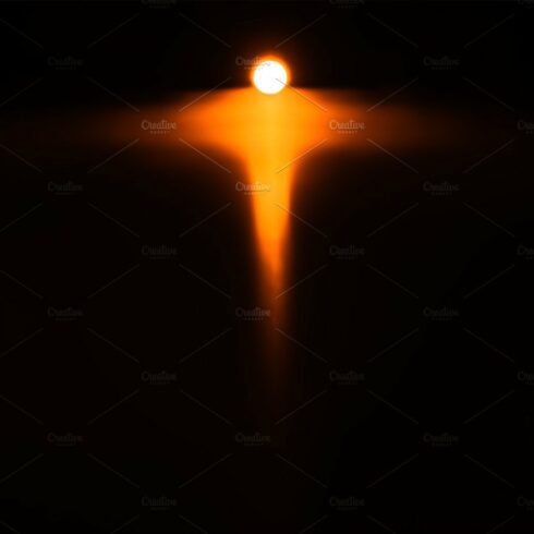 Glowing sunset sun water reflection illustration background cover image.