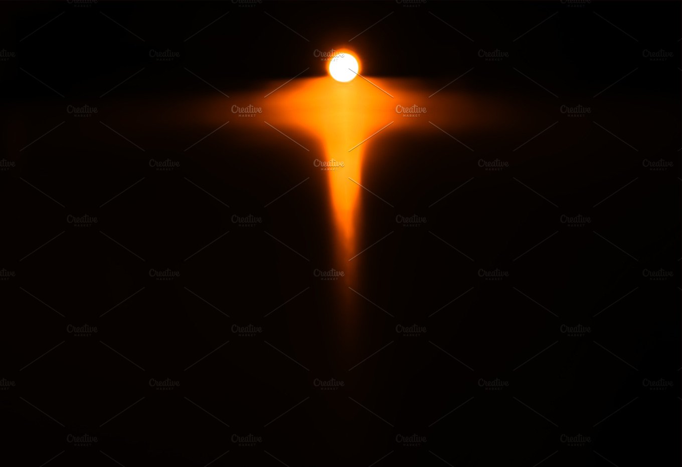 Glowing sunset sun water reflection illustration background cover image.